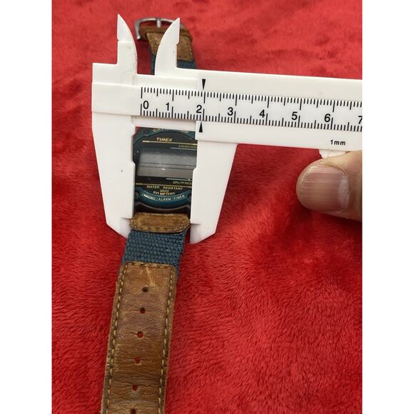 Timex Expedition Indiglo Digital Watch Alarm Teal & Orange Leather Need Battery - Picture 8 of 10